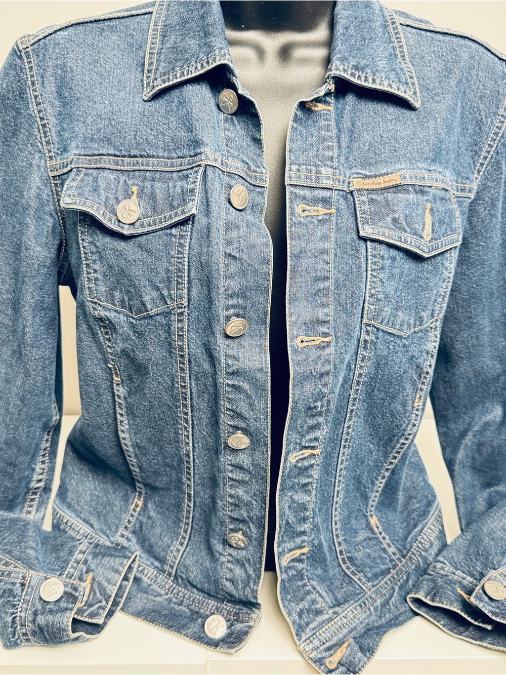Calvin Klein Jeans Denim Jacket Blue Jean Trucker Jacket Medium M